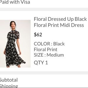 Floral Dressed Up Black Floral Print Midi Dress